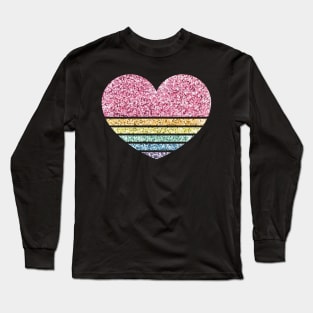 Confetti Retro Heart Long Sleeve T-Shirt